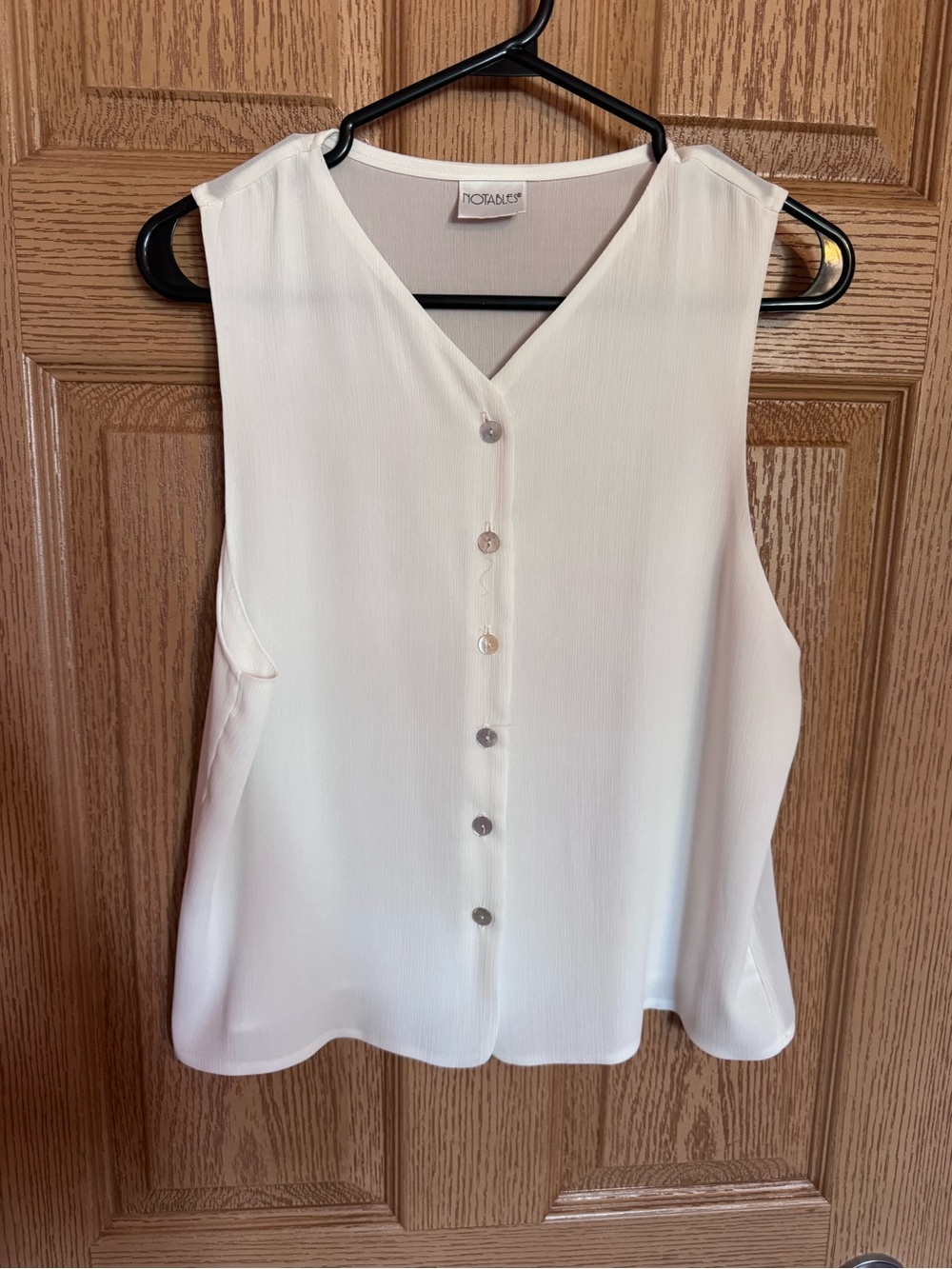 Vintage Sheer Crepe Button Up Tank
